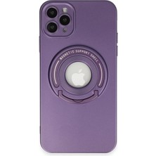 Huly  iPhone 12 Pro Kılıf Lukka Magneticsafe Kapak - Derin Mor Hub