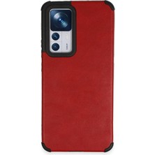 Huly  Xiaomi Mi 12T Kılıf Loop Deri Silikon - Kırmızı Hub