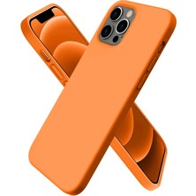 Huly  iPhone 12 Pro Max Kılıf First Silikon - Turuncu Hub