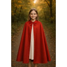 Toyfest Kırmızı Yakalı Bağlamalı Çocuk Pelerini 90 cm Masal Kostümü – Kırmızı Yakalı Pelerin (6-10 Yaş)