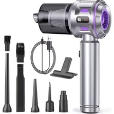 17000PA 100W Araç Süpürgesi | LED Ekranlı, Ev Ofis Araba Için El Süpürgesi - Hepa Filtreli