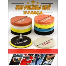 Sara 11 Parça Pasta Polisaj Cila Süngeri Pedi Seti 115 mm Oto Seti