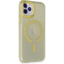 Huly  iPhone 11 Pro Max Kılıf Troy Magsafe Kapak - Sarı Hub