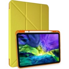Huly  iPad Pro 11 (2018) Kılıf Kalemlikli Mars Tablet Kılıfı - Açık Sarı Hub
