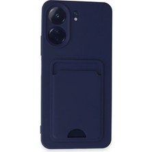 Huly  Xiaomi Redmi 13C Kılıf Kelvin Kartvizitli Silikon - Lacivert Hub