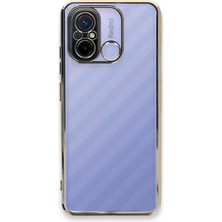 Huly  Xiaomi Redmi 12C Kılıf  Lensli Silikon - Gold Hub