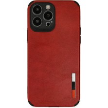 Huly  iPhone 13 Pro Kılıf Loop Deri Silikon - Kırmızı Hub