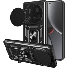 Huly  Xiaomi Mi 15 Ultra Kılıf Pars Lens Yüzüklü Silikon - Siyah Hub