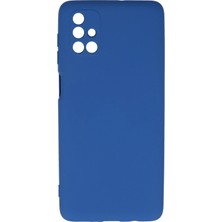 Huly  Samsung Galaxy M51 Kılıf Nano Içi Kadife Silikon - Mavi Hub