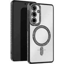 Huly  Samsung Galaxy S24 Fe Joke Simli Magneticsafe Kılıf - Siyah Hub