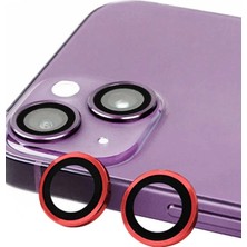 Huly  iPhone 13 Mini Raze Metal Kamera Lens - Kırmızı Hub