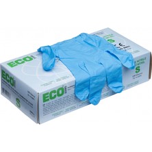 Eco Mavi Pudrasız Nitril Eldiven Small (S)