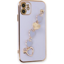 Huly  iPhone 12 Kılıf Esila Silikon - Lila Hub