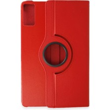 Huly  Xiaomi Redmi Pad Se Kılıf 360 Tablet Deri Kılıf - Kırmızı Hub