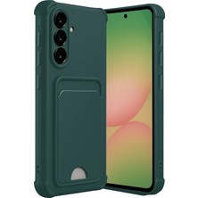 Huly  Samsung Galaxy A36 Kılıf Kelvin Kartvizitli Silikon - Koyu Yeşil Hub