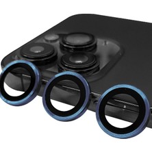 Huly  iPhone 15 Pro Max Raze Metal Kamera Lens - Lacivert Hub