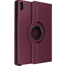 Huly  Huawei Matepad 11 10.9 360 Tablet Deri Kılıf - Mürdüm Hub