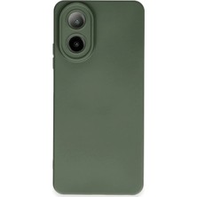 Huly  Oppo A38 Kılıf Nano Içi Kadife Silikon - Koyu Yeşil Hub