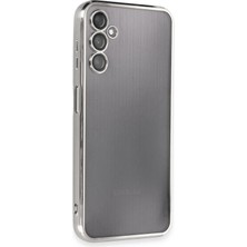 Huly  Samsung Galaxy A14 4g Kılıf  Lensli Silikon - Gümüş Hub