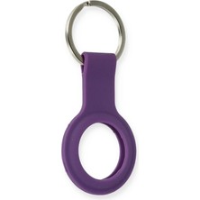 Huly  Airtag Silikon Kılıf - Mor Hub