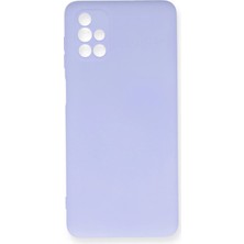 Huly  Samsung Galaxy M51 Kılıf Nano Içi Kadife Silikon - Lila Hub