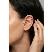 Stainless Steel Cerrahi Çelik Tragus Helix Renkli Çiçek Piercing
