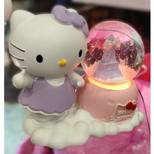Ada Çanta Kırtasiye Hello Kitty Figürlü Lila Küçük Boy Işıklı Kar Küresi (8 Cm* 10 Cm) AD915612