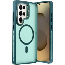 Huly  Samsung Galaxy S25 Ultra Flet Lens Magsafe Kapak - Koyu Yeşil Hub