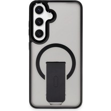 Huly  Samsung Galaxy S24 Tork Magsafe Standlı Kapak - Siyah Hub