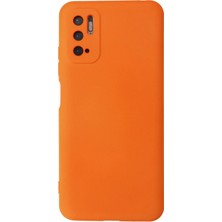 Huly  Xiaomi Redmi Note 10 5g Kılıf Nano Içi Kadife Silikon - Turuncu Hub