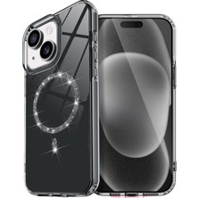 Huly  Apple iPhone 15 Plus Live Diamond Magsafe Kapak - Siyah Hub