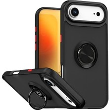 Huly  Apple iPhone 17 Air Montreal Yüzüklü Silikon Kapak - Siyah Hub