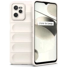 Huly  Realme C35 Kılıf Optimum Silikon - Krem Hub