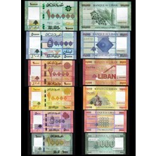 3Alp Koleksiyon Lübnan 1.000-5.000-10.000-20.000-50.000-100.000 Livre 6'li Set,Yabancı Kağıt Para
