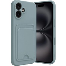 Huly  iPhone 16 Kılıf Kelvin Kartvizitli Silikon - Açık Yeşil Hub