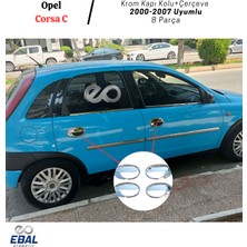 Ebal Oto Opel Corsa C Krom Kapı Kolu+Çerçeve 4 Kapı 2000-2007 P. Çelik