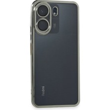 Huly  Xiaomi Redmi 13C Kılıf  Lensli Silikon - Gümüş Hub