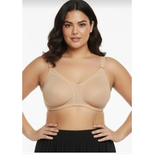 Nariya Kadın Büyük Beden Pamuklu D Cup Toparlayıcı Penye Desteksiz Telsiz Kapsız Anne Sütyeni