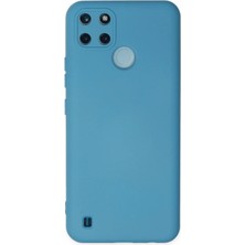 Huly  Realme C25Y Kılıf Nano Içi Kadife Silikon - Mavi Hub