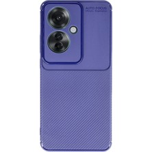 Huly  Oppo Reno 11F Kılıf Auto Focus Karbon Kapak - Lacivert Hub