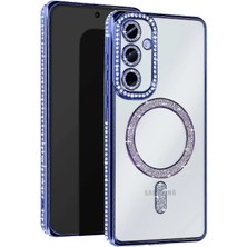 Huly  Samsung Galaxy S25 Fe Joke Simli Magneticsafe Kılıf - Mavi Hub