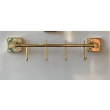 PremiumPort Modern Pirinç Askılık Takımı, Şık ve Dayanıklı 4'lü Set