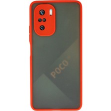 Huly  Xiaomi Poco F3 Kılıf Montreal Silikon Kapak - Kırmızı Hub