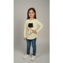 love Yazı Baskılı Taşlı Penye Bluz