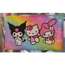 Ada Çanta Kırtasiye Sanrio Karakterleri Dekoratif Tablo (50CMX30CM) AD62287