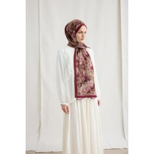 Camellia Scarfs Monaco Kraş Şal - Bordo Bej
