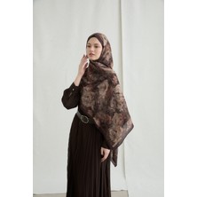 Camellia Scarfs Kadınlar İçin  Kahve Renkli Monaco Kraş Şal Hafif ve Nefes Alabilen Kumaş