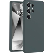 Huly  Samsung Galaxy S25 Ultra Kılıf Nano Içi Kadife Silikon - Koyu Yeşil Hub