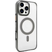 Huly  iPhone 16 Pro Max Gleam Pc Sert Magsafe Kılıf - Titan Gri Hub