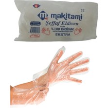 Makitami Şeffaf Ekstra Kalın Poşet Eldiven 100'LÜ